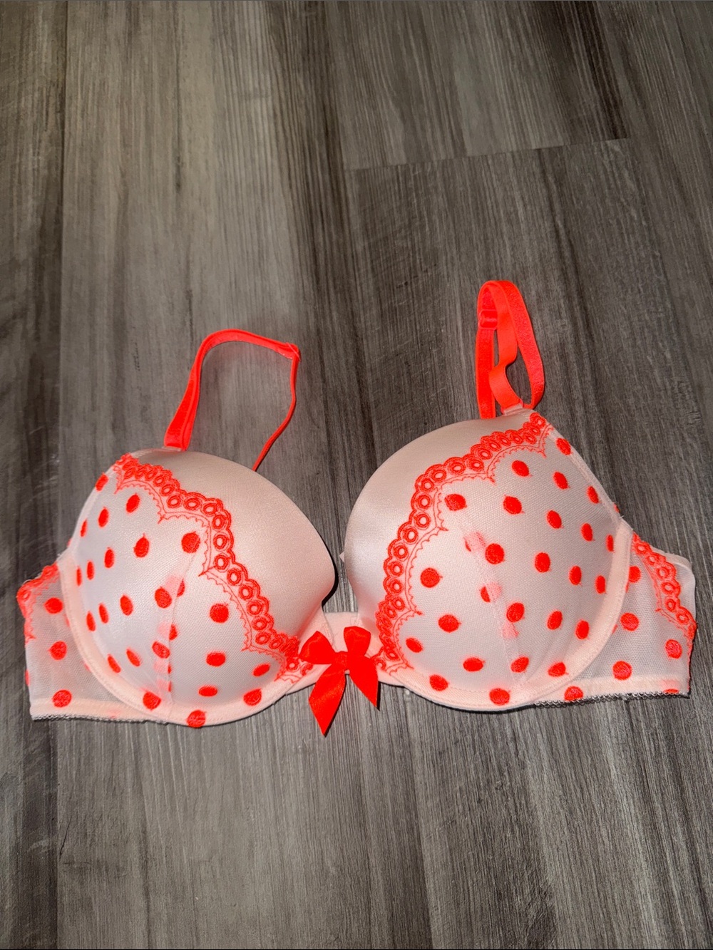 Victoria’s Secret 36B very sexy push up bra padded neon orange women’s